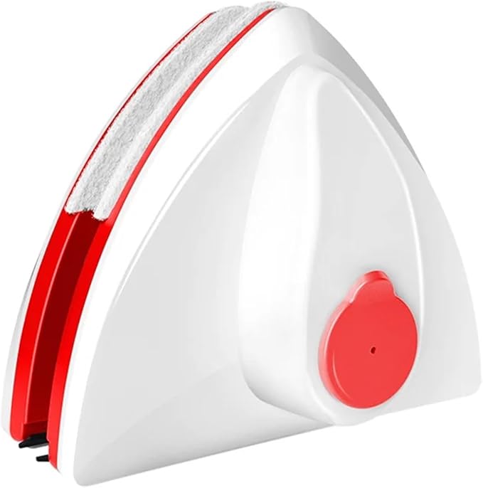 Household Office Window Cleaner Magnetic GlassCleaning Tool Automatic Water Discharge Double-layer Wiper(Red 8-15mm)