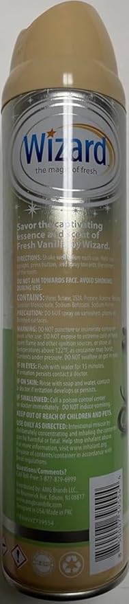 Wizard The Magic of Fresh | Odor Neutralizer &amp Air Freshener - 10 Oz. Fresh vanilla (Pack of 6) (Packaging May Vary)