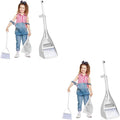 2sets Compact Mini Broom and Dustpan for Desktop Cleaning Toothed Dustpan for Hair Removal Lightweight and Easy to Store for Kitchens Bedrooms and Cars