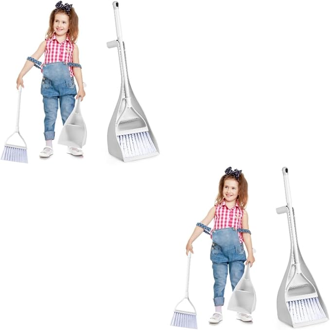 2sets Compact Mini Broom and Dustpan for Desktop Cleaning Toothed Dustpan for Hair Removal Lightweight and Easy to Store for Kitchens Bedrooms and Cars