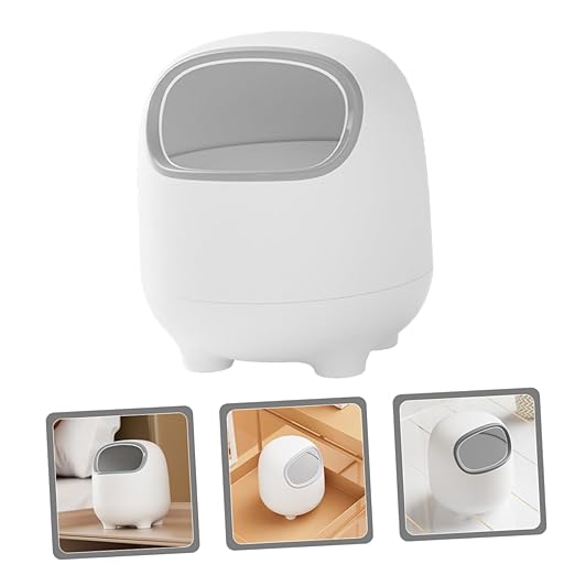 Creative Cartoon Desktop Trash Can Wastebasket Lid for Office Kitchen and Bedroom Cute and Lightweight Garbage Bin for Tabletop Use