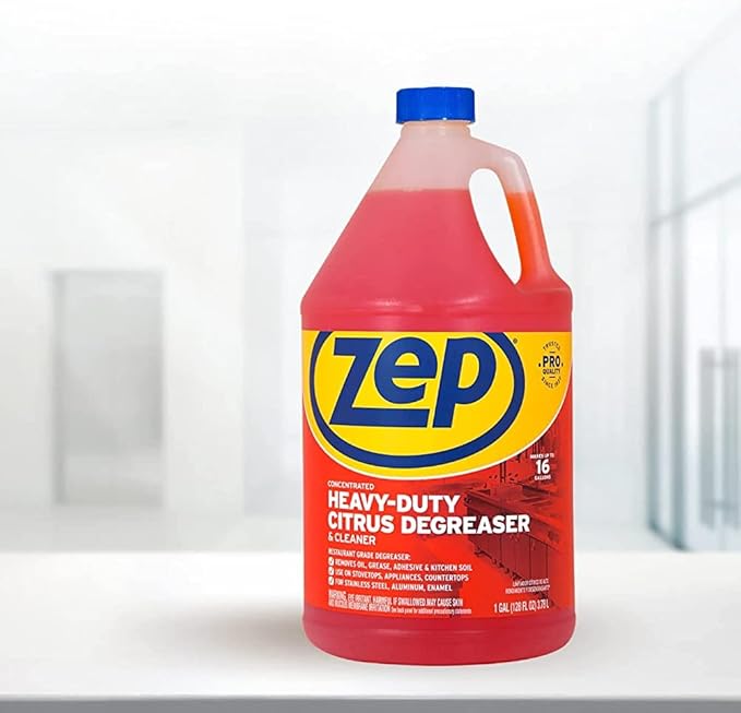 Zep Heavy-Duty Citrus Degreaser Refill - 1 Gallon (Case of 2) ZUCIT128 - Professional Strength Cleaner and Degreaser Concentrated Pro Formula
