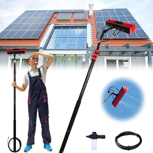 Glass Cleaning Brush Home Water Fed Telescopic Pole Kit Solar Panel Brush Rotating for Photovoltaic PanelTelescopic Window Cleaning Pole 3.6-6M Water Fed Brush Kit for Solar Panel &amp Conserv