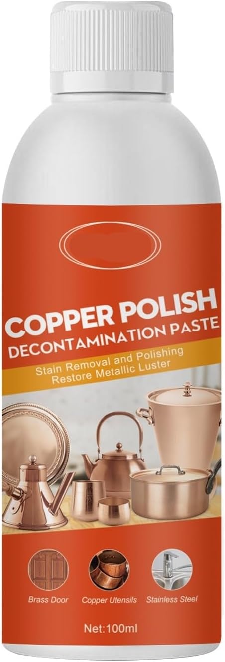 Copper Cleaner And Polisher - Remove Oxidation Rust And Stains Restore Shine For Brass Red Copper And All Copperware(2PCS)