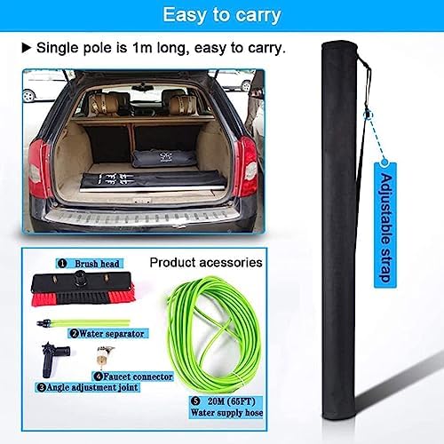 Glass Cleaning Brush Home Water Fed Telescopic Pole Kit Solar Panel Brush Rotating for Photovoltaic PanelPhotovoltaic Solar Panel Cleaning Rod/with Brush Telestool Extended Water Spray Wash