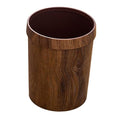 Unomor Plastic Waste Bucket Imitation Wood Grain Home Trash Can Bathroom Bedroom Wastebasket
