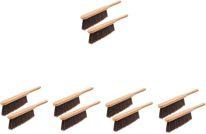 PRETYZOOM 10pcs Wooden Brush for Couch Carpet Ergonomic Bed Sweeping Tool with Soft Bristles for Deep Removal for Home Office