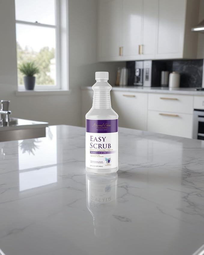 Easy Scrub Deep Cleaning Cream – Safe for Quartz Marble Granite &amp Stainless Steel – Heavy Duty Cleaner for Countertops Showers Glass Tile &amp Appliances – 32 oz | Made in USA