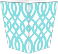 Marye-Kelley-Aqua Madison Wastepaper Basket Decoupage Wood Decorative Wastebasket for Kitchen Bathroom Bedroom Living Room Handmade Made in The USA