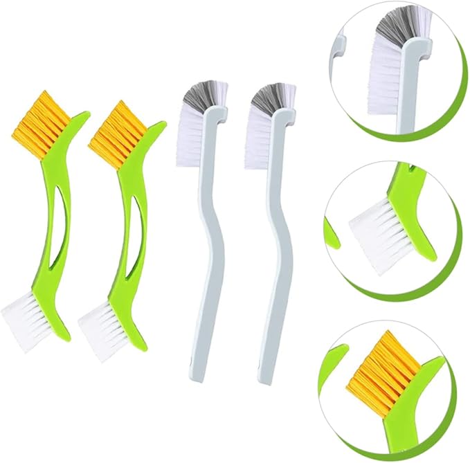 8pcs Bathtub Deep Cleaning Brush Double Corner Brush Grout Cleaner for Cleaning of Sinks Tiles and Hard Reach Areas Flexible Bristles for
