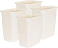 Rubbermaid 21 Quart Traditional Kitchen Bathroom and Office Rectangular Plastic Open Wastebasket Trash Can Bisque (4 Pack)