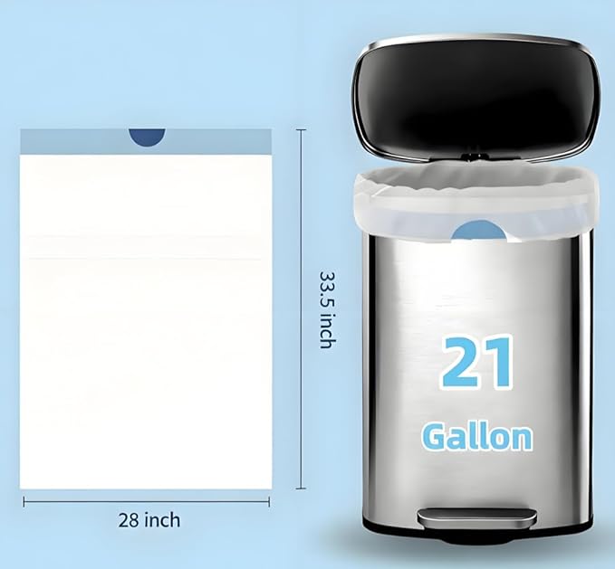 21 Gallon Trash Bags Drawstring 1.7 Mil Thick Big Tall heavy duty White Garbage Bags Resists Tears LeaksRoll for Kitchen Outdoor Cans &amp Household UseCommercial Use 80 Liter 108 Count