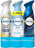 Generic F.e.b.r.e.z.e Air Variety Pack - 3pk (Variety Kitchen Odor Eliminator Linen and Sky and Ocean Scent) 1.65 Pound (Pack of 1) Clear