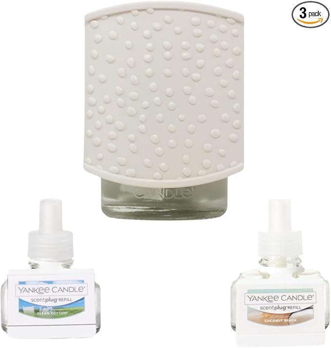 Yankee Candle Fresh Fusion - Scent Plug Diffuser Sprinkle Dots Scent Plug Refill Clean Cotton and Coconut Beach (Variety Pack)