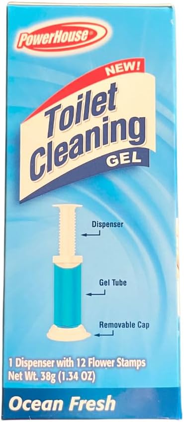 Toilet Cleaning Gel Cleans &amp Deodorizes with Every Flush 1 Dispenser with 12 Flower Stamps 1.34 oz (2 Count) Stops Limescales and Stains with Air Freshener Scent