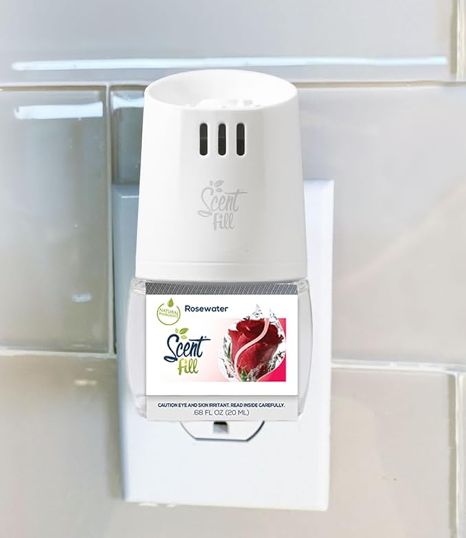 Scent Fill Rosewater Plug in Air Freshener 4 Scented Oil Refills