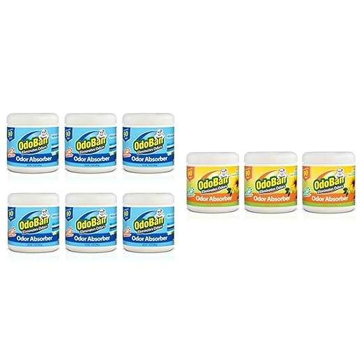 OdoBan Solid Odor Absorber Eliminator for Home and Small Spaces Fresh Linen Scent &amp Solid Odor Absorber Eliminator for Home and Small Spaces Citrus Scent 14 Ounces Each 3-Pack