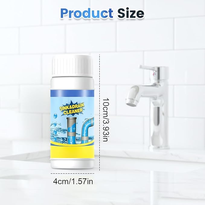 3PCS Drain Cleaner Powder Multi-functional Pipeline Dredging Agent Sink Drain Cleaning Powder for Kitchen Bathroom Toilet Pipe Maintenance