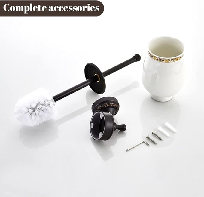 Leyden Bronze Toilet Brush HolderOil Rubbed Bronze Toilet Brush Plunge Retro Toilet Bowl Brush Bathroom Accessories Wall Mounted