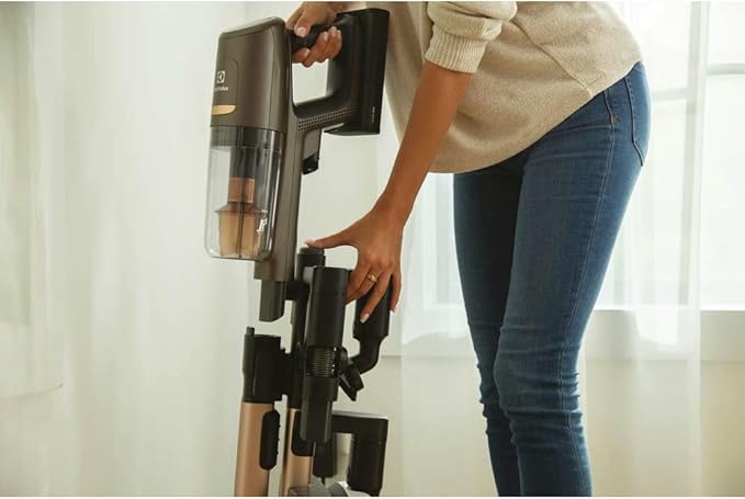 Electrolux Ultimate800 EHVS85W3AM Complete Home Lightweight Cordless Stick Vacuum Motorized Nozzles 5-Step Filtration LED Smart Display for Floors Upholstery Mattresses in Mahogany Bronze