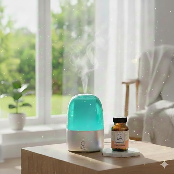 G’s Breeze Smart Diffuser with Refill – Bluetooth &amp Wi-Fi App Control Gradient LED Lighting Adjustable Scent Intensity Low Noise 24 Hour Aromatherapy Diffuser for Home &amp Office - Cantalou