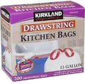 Kirkland Signature Drawstring Kitchen Trash Bags - 13 Gallon 200 Count