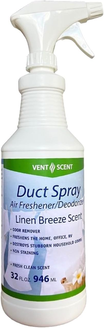 Northwest Enterprises Air Duct Cleaner Spray Essential Oils Professional HVAC Air Freshener Air Duct Deodorizer and Odor Remover Spray (Linen Breeze)