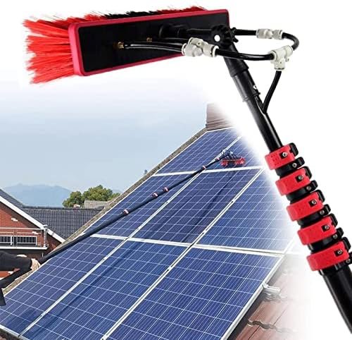 Glass Cleaning Brush Household Water Supply Telescopic Pole Kit Solar Panel Rotating Brush Solar Photovoltaic PanelsWater Fed Pole Kit - 18FT Telescopic Window Washer Wa