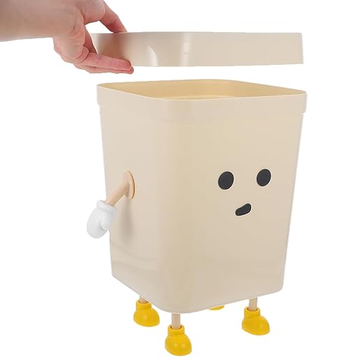 Luxshiny Large Plastic Trash Can for Home Office Bedroom Simple Design Wastebasket for Clutter Space Versatile Sundries Storage Basket for Kitchen Bathroom Dorm Use