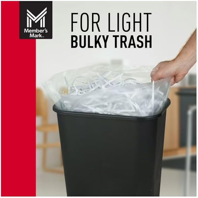 Member' Mark 10-Gallon Commercial Can Liners ~ (1000 Count) ~ Clear.