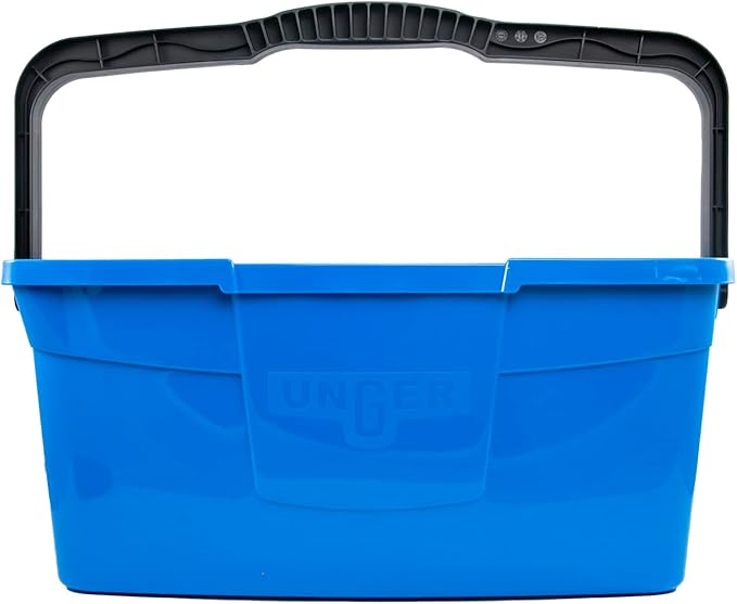 Unger Professional 3 Gallon Bucket – Compact Cleaning Bucket Comfort-Grip Handle 2 Pour Spouts Portable Cleaning Supplies Plastic Mop Bucket for Floor Window &amp Household Cleaning