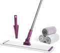 CQT Commercial Flat Microfiber Floor Mop Cleaning System 18 Inch Wet Dry and Dust Hardwood with 4 Washable Pads Cleaner for Laminate Tile Stainless Steel Handle and Extension (PT13-WET)