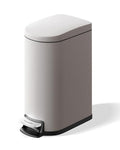 GarveeHome 2.6 Gallon Bathroom Trash Can Space-Saving Slim Stainless Steel Step-On Garbage Bin with Soft Close Lid Removable Inner Bucket for Bathroom &amp BedroomGrey