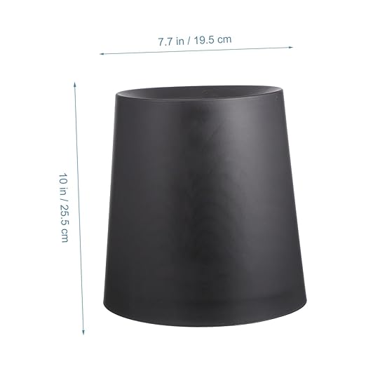 PRETYZOOM Lidless Round Trash Can Double-Layer Garbage Container for Bedroom Office and Bathroom Nordic Style Waste Basket Eco-Friendly Design Compact Black