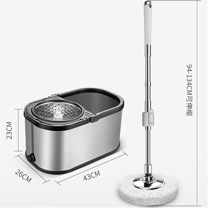 Stainless Steel Swivel Mop Household Hand Wash Free Clean Lazy