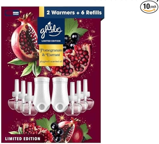 PlugIns Air Freshener Starter Kit Pomegranate &amp Currant Scent Limited Edition 2 Warmers and 6 Refills