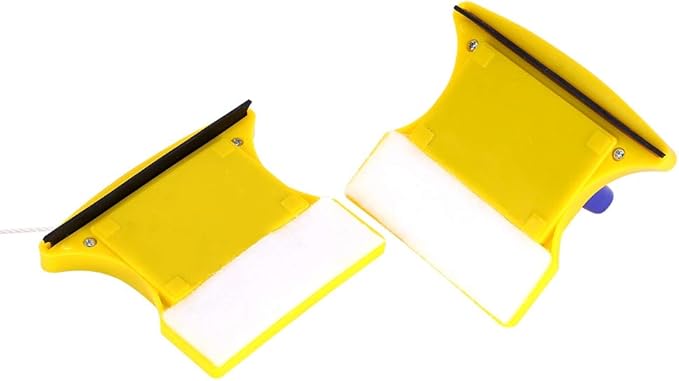Square Shape Double Side Magnetic Glass Cleaner Wiper with 2 Extra Cleaning Cotton for Window