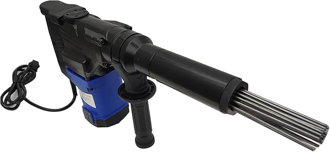 Electric Needle Scaler Gun 110V/1100W Industrial Rust Remover with 3200-3400 BPM Includes 100 Needles &amp 30 Min Max Runtime Portable Descaler for Metal Weld Slag &amp Ship Maintenance