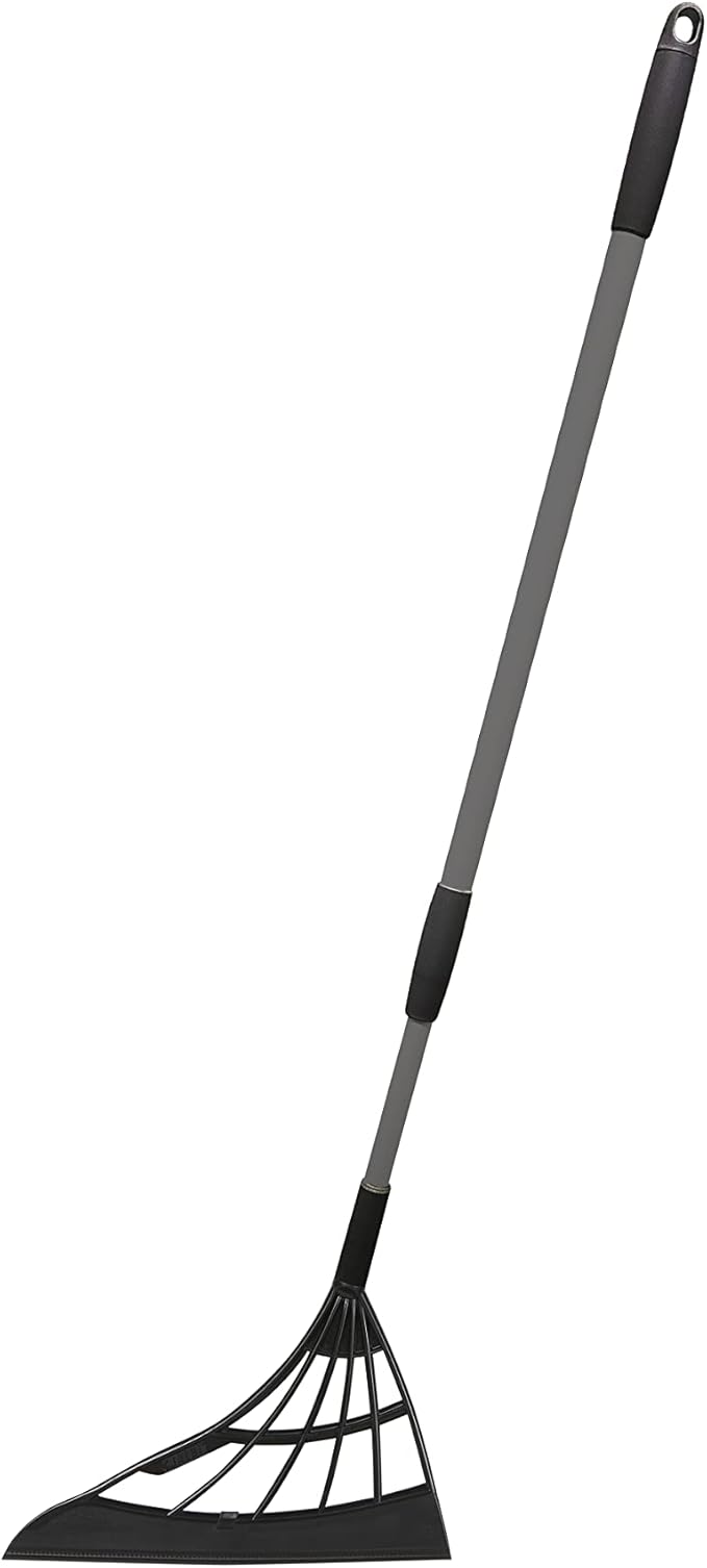 Original Broombi - All-Surface Silicone Broom Squeegee Pet Hair Remover - Smart Broom for Indoor Cleaning - Cleans Glass Fine Dust Hair Liquids - for Smooth Floors Rugs Windows (Black)