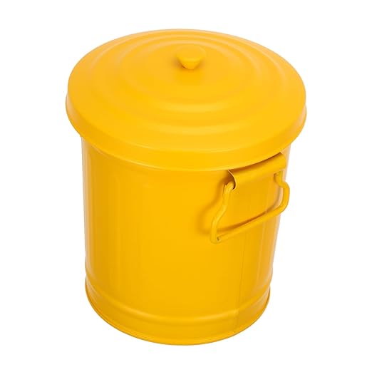 Alipis Trash Can Lid Mini Galvanized Waste Basket for Compact and Stylish Design for Desktop Bathroom and Kitchen Use