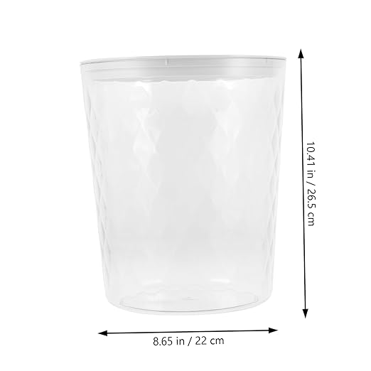 Transparent Trash Wastebasket for Bathroom Bedroom Office Capacity Easy Disposal Stylish Design Garbage Container for Home Use