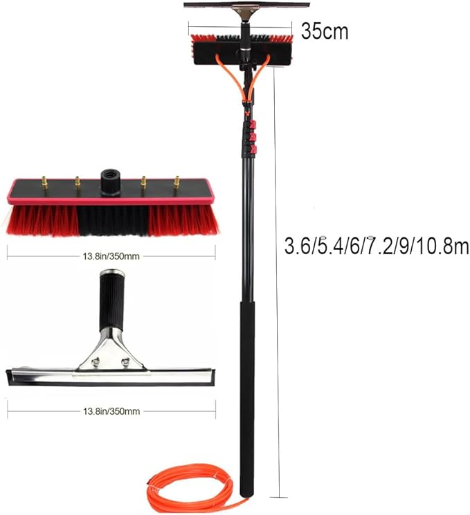 Window Washing Kit Solar Panel Cleaner Retractable Ergonomic Design with Scraper Suitable for Cleaning High Altitude Glass Exterior Walls Cleaning Photovoltaic and Solar Panels.