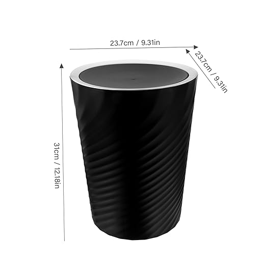 Vaguelly Small Trash Can with Lid Portable Bathroom and Bedroom Garbage Bin Large Capacity Plastic Wastebasket for Office and Home Multi-Use Trash Storage Container
