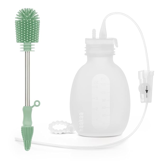 haakaa Supplemental Feeding Tube &amp Pouch Set&ampCleaning Brush-Baby Supplemental Nursing System SNS Breastfeeding System