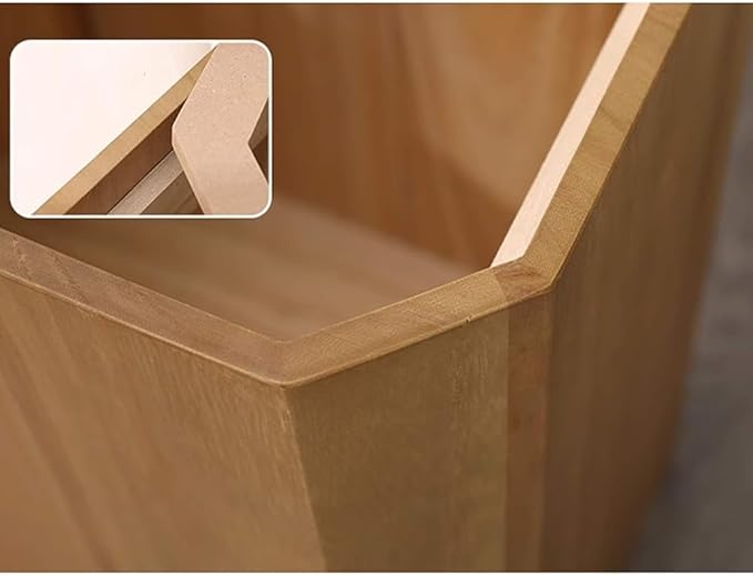 Home Commercial Luxury Wastebasket Garbage Container Bin Wooden Trash Can with Lid for Bathroom Kitchen Home Office 48L (Size:28LColor:Wood Color)