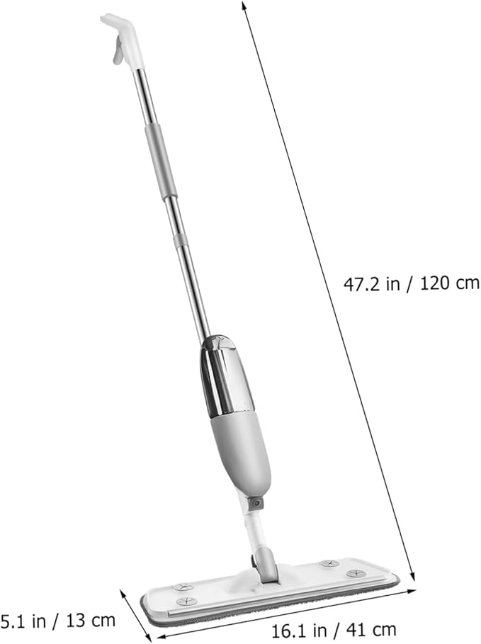 Mop with Refillable Water Tank Flat Rotatable Design for Wet Dry Cleaning Includes Replacement Pads for Effortless