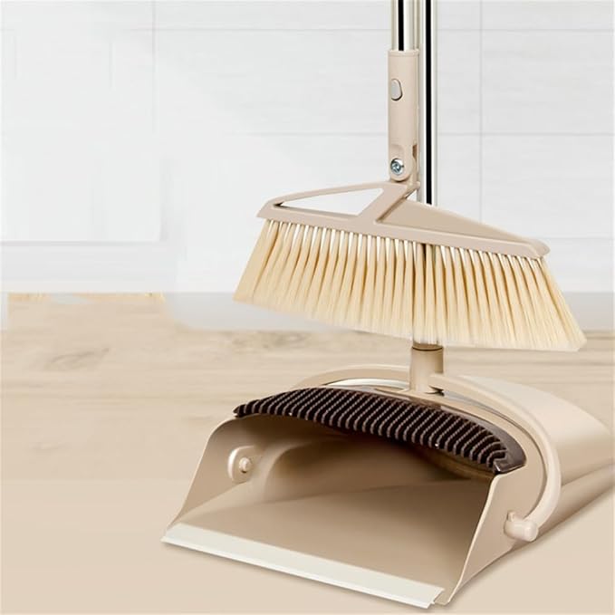 Comb Tooth Broom Plastic Rotating Dustpan Set Sharpened Wire Sweep