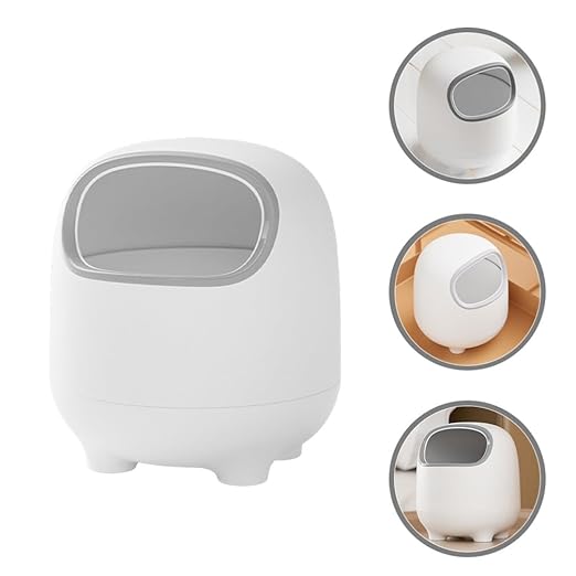 Cabilock Mini Trash Can Cute Cartoon Desktop Wastebasket Small Garbage Bin for Office Bedroom Kitchen Lightweight and Portable Stylish Home Decoration