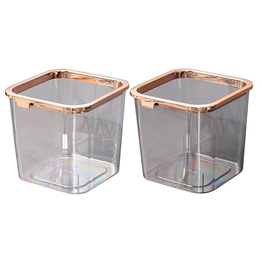 DECHOUS 2pcs Storage Bins Trash Can Pressure Ring Heavy Duty Garbage Bin Wastebasket Kitchen Garbage