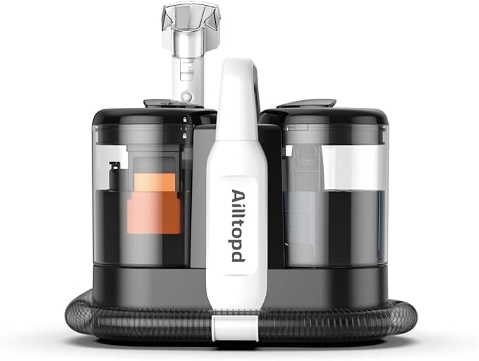 Carpet Cleaner Machine 500W Powerful Suction for Stairs Pet Stains Wine Spills on Furniture with 1.5L Clean + 0.8L Dirty Tanks